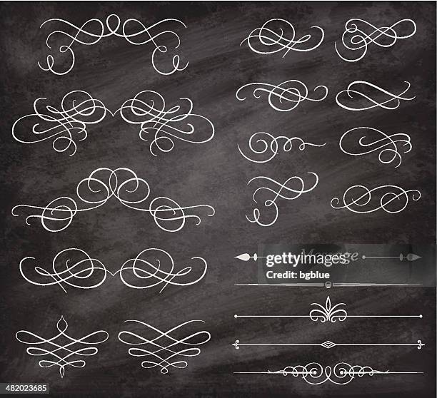 chalkboard design elements - scroll texture stock illustrations