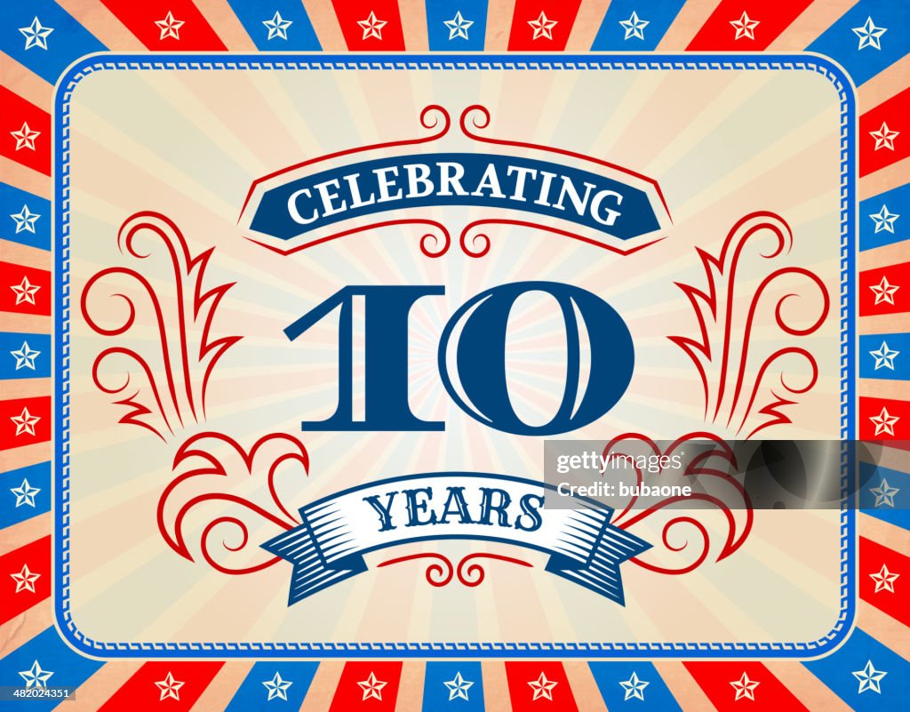 Anniversary American Custom Badge on 4th of July Background