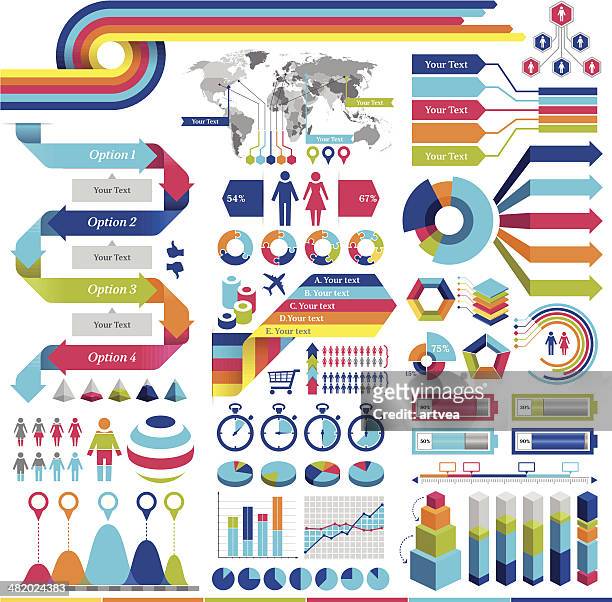 illustrazioni stock, clip art, cartoni animati e icone di tendenza di elementi per infografiche - esplosione demografica