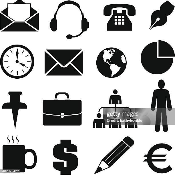 business icons and design elements - man headset stock illustrations