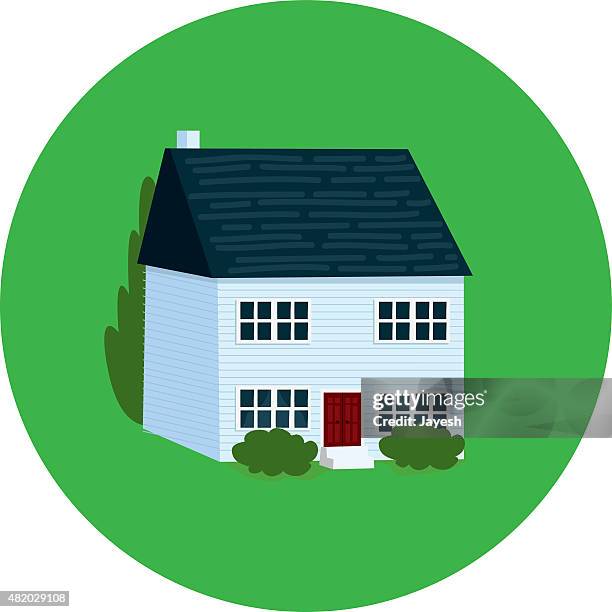 home - stereotypically middle class stock illustrations