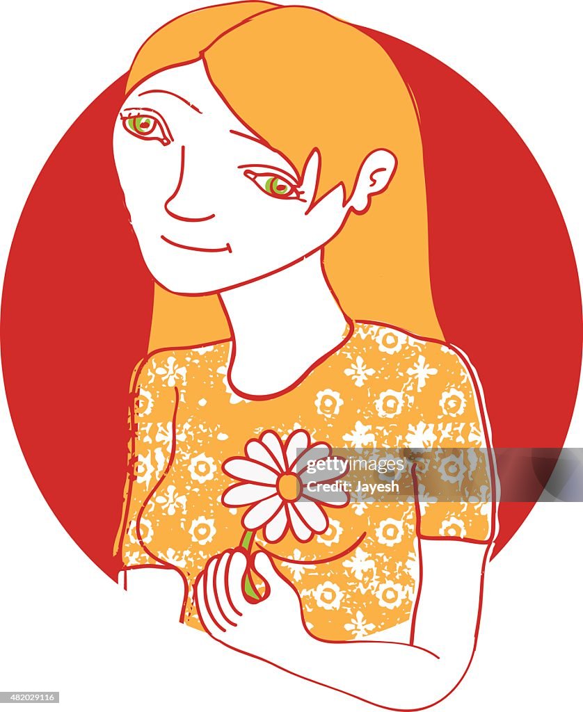 Woman and FLower