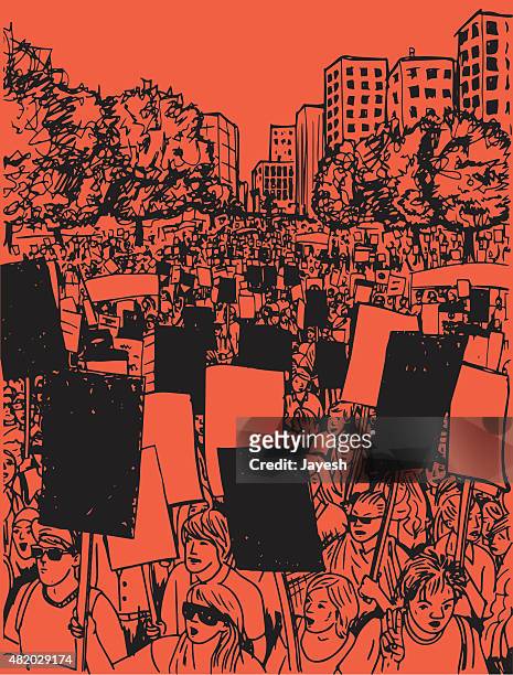protest - democracy stock illustrations