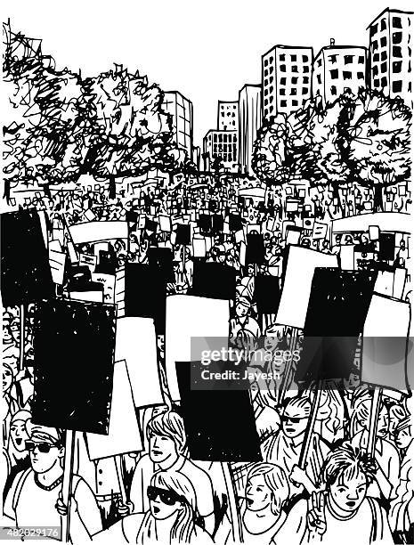 stockillustraties, clipart, cartoons en iconen met protest - redactioneel