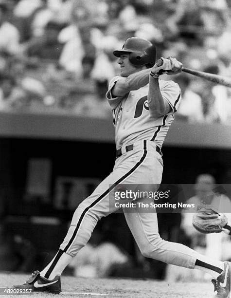 Dale Murphy of the Philadelphia Phillies bats circa 1990s.