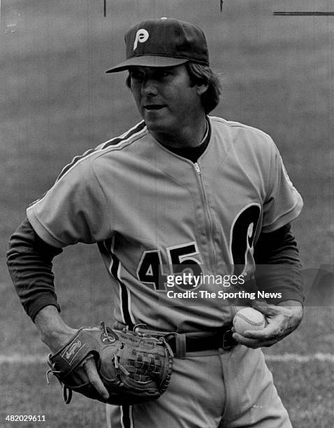 Tug McGraw of the Philadelphia Phillies stands on the mound circa 1970s.