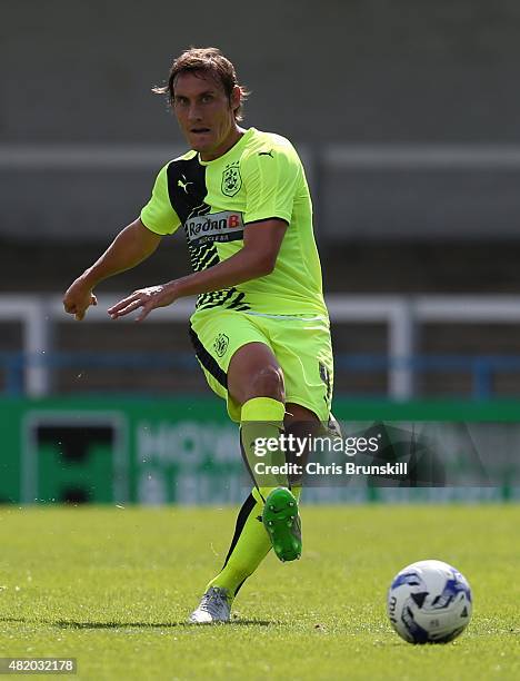 Dean Whitehead of Huddersfield Town in action during the pre season friendly match between Rochdale and Huddersfield Town at Spotland on July 18,...