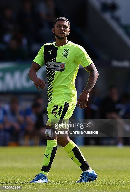 Nakki Wells of Huddersfield Town in action during the pre season friendly match between Rochdale and Huddersfield Town at Spotland on July 18, 2015...