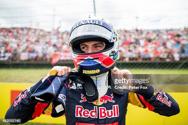 Max Verstappen of Scuderia Toro Rosso and The Netherlands during the Formula One Grand Prix of Hungary at Hungaroring on July 26, 2015 in Budapest,...