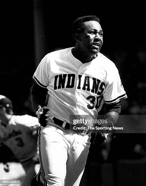 Joe Carter of the Cleveland Indians runs circa 1980s.