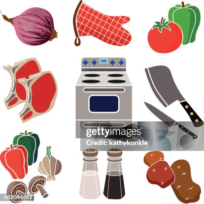 Cooking dinner design elements Cooking dinner design elements
