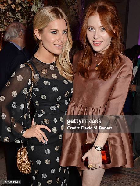 Mollie King and Angela Scanlon attend a VIP private view of "The Glamour of Italian Fashion 1945-2014" at the Victoria & Albert Museum on April 2,...