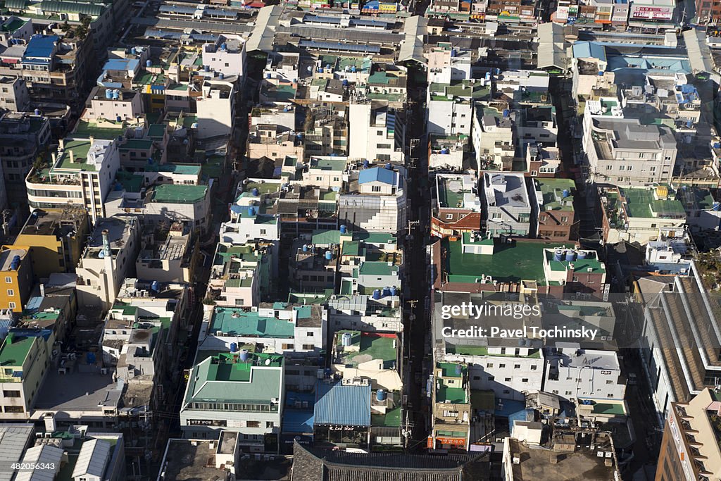 Densely populated Busan districts