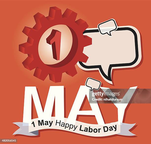 1 may happy labour day - labour day stock illustrations