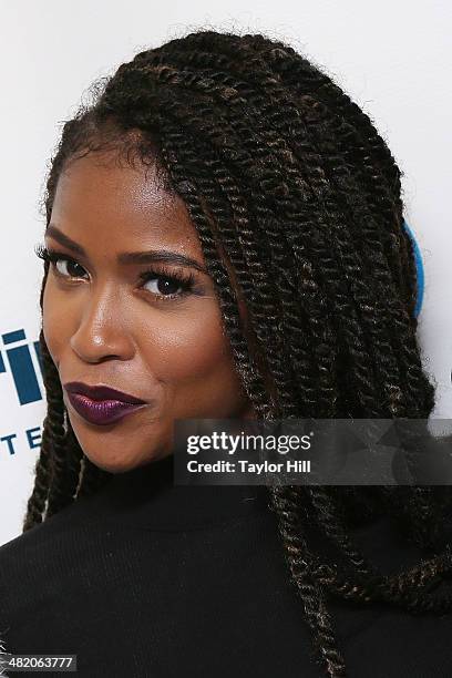 Simone Battle of G.R.L. Visits the SiriusXM Studios on April 2, 2014 in New York City.