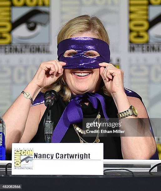 Actress Nancy Cartwright arrives at "The Simpsons" panel during Comic-Con International 2015 at the San Diego Convention Center on July 11, 2015 in...