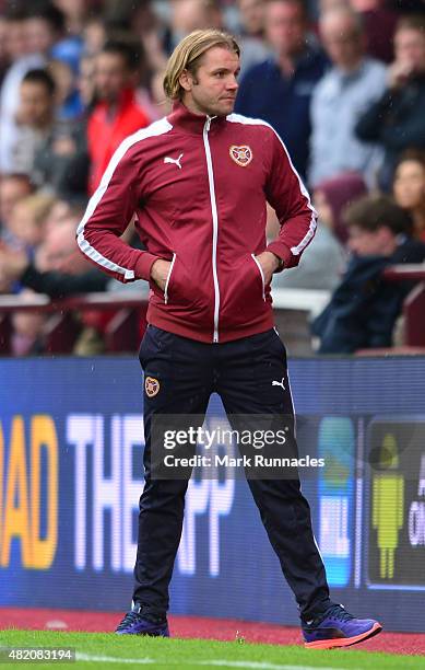 Heart of Midlothian manager Robbie Neilson during a pre season friendly match between Heart of Midlothian and Everton FC at Tynecastle Stadium on...