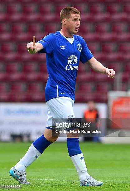 James McCarthy of Everton in action during a pre season friendly match between Heart of Midlothian and Everton FC at Tynecastle Stadium on July 26,...