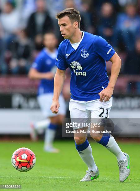 Seamus Coleman of Everton in action during a pre season friendly match between Heart of Midlothian and Everton FC at Tynecastle Stadium on July 26,...
