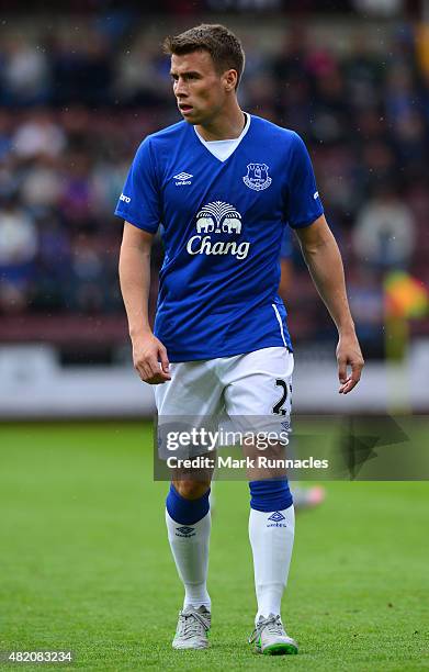 Seamus Coleman of Everton in action during a pre season friendly match between Heart of Midlothian and Everton FC at Tynecastle Stadium on July 26,...