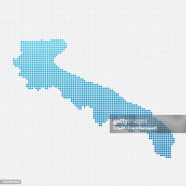 italy regions puglia map blue dot pattern - puglia stock illustrations