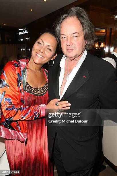 Princesse Hermine de Clermont Tonnerre and Gonzague Saint Bris attend the 'Penati Al Baretto' Opening Dinner at Hotel De Vigny on April 2, 2014 in...