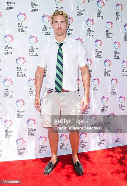 Actor Wes Ramsey attends the Los Angeles LGBT Center annual garden party on July 26, 2015 in Los Angeles, California.