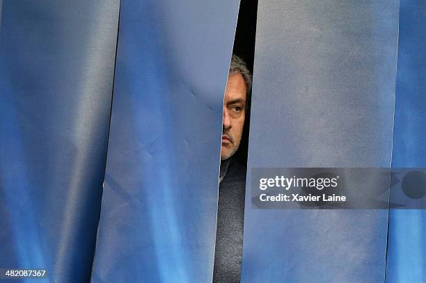 Head coach Jose Mourinho of Chelsea FC during the UEFA Champions League Quatrer Finale between Paris Saint-Germain FC and Chelsea FC at Parc Des...