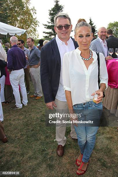 Matthew Broderick and Sarah Jessica Parker attend 2015 Hayground chefs dinner honoring Jonathan Waxman, at Jeff's Kitchen at the Hayground School,on...