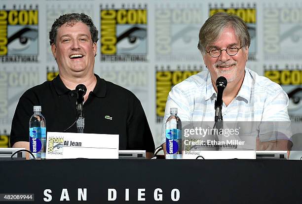 Producer/writers Al Jean and Matt Groening attend "The Simpsons" panel during Comic-Con International 2015 at the San Diego Convention Center on July...