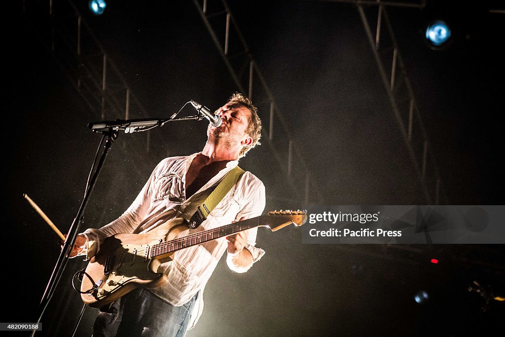 Tom Barman of the Belgian-Indie rock band dEUS pictured on...