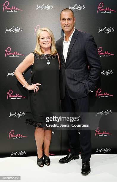 Designer Pamella Roland and photographer/media personality Nigel Barker attend the Launch Of Pamella, Pamella Roland With Pamella Roland And Nigel...