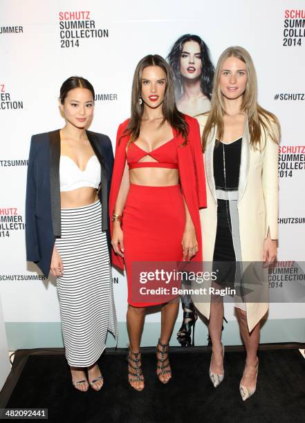 Jamie Chung, Alessandra Ambrosio, and Julie Henderson attend the Schutz Summer 2014 Collection Launch at Schutz on April 2, 2014 in New York City.