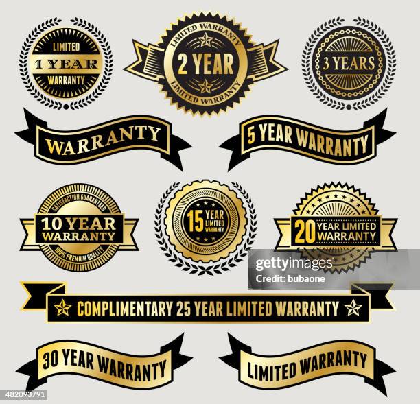 limited warranty badge collection - golden jubilee stock illustrations