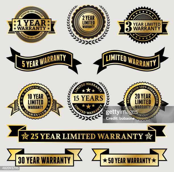 limited warranty badge collection - golden jubilee stock illustrations