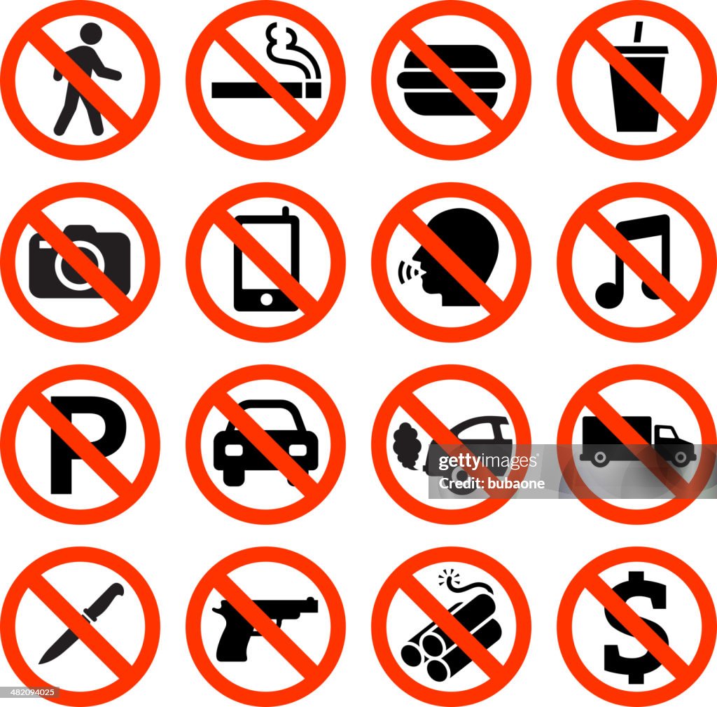 Verboten-Schild nicht erlaubt keine Raucher- und Essen