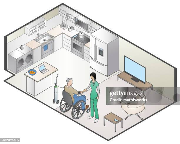 home healthcare - nursing home stock illustrations