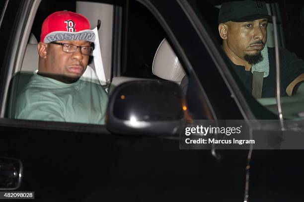 Musician Bobby Brown is seen being driven from the Peachtree Christian Hospice after Bobbi Kristina Brown passes away on July 26, 2015 in Duluth,...