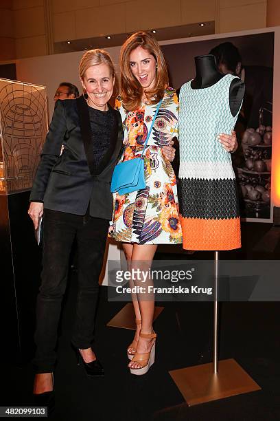 Petra Fladenhofer and Chiara Ferragni attends the 'Studio Italia - La Perfezione del Gusto' Grand Opening at KaDeWe on April 02, 2014 in Berlin,...