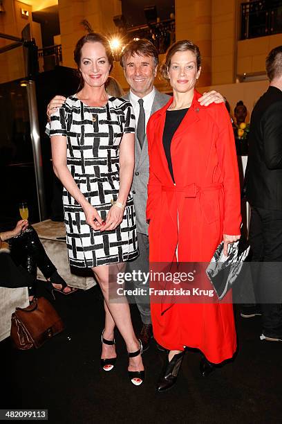 Natalia Woerner, Brunello Cucinelli and Marie Baeumer attends the 'Studio Italia - La Perfezione del Gusto' Grand Opening at KaDeWe on April 02, 2014...