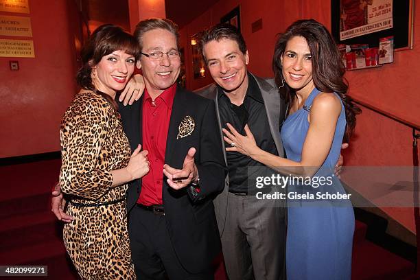 Jacques Breuer and his wife Viola Wedekind and his brother Pascal Breuer and his girlfriend Loredana La Rocca attend the 'Othello Darf Nicht Platzen'...