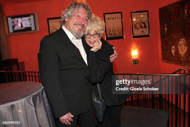 Volker Brandt and Ingrid Steeger attend the 'Othello Darf Nicht Platzen' premiere at Komoedie im Bayerischen Hof on April 2, 2014 in Munich, Germany.