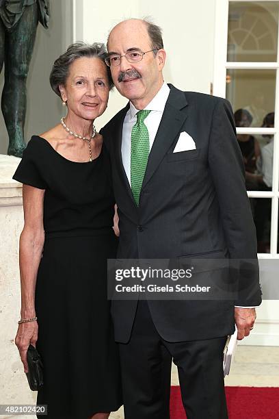 Fritz von Thurn und Taxis and his wife Beatrix von Thurn und Taxis during the 'Die Goldene Deutschland' Gala on July 26, 2015 at Cuvillies Theater in...