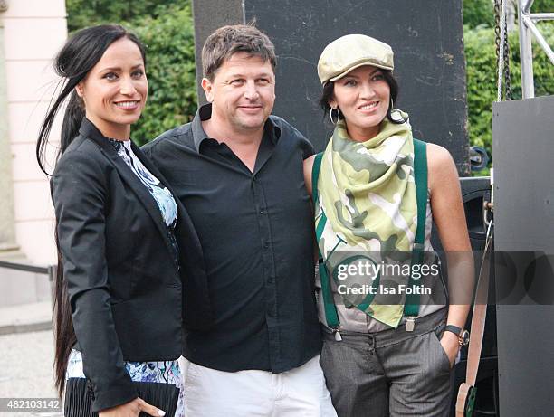 Bachelor candidate Maggie, Svetlana Panfilow and guest attend the Xavier Naidoo concert during the Thurn & Taxis Castle Festival 2015 on July 25,...