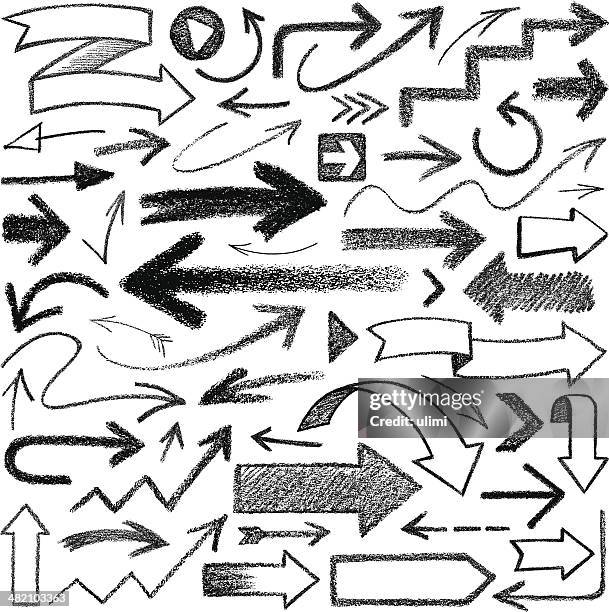 ilustrações de stock, clip art, desenhos animados e ícones de setas - desenho a lápis de cera