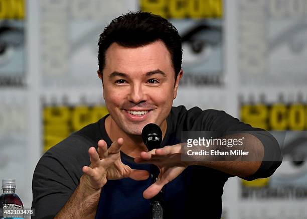 Filmmaker Seth MacFarlane attends the Seth MacFarlane Animation Block panel during Comic-Con International 2015 at the San Diego Convention Center on...