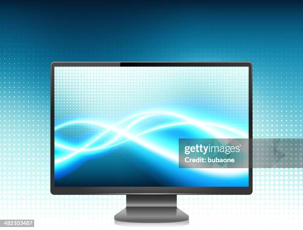 modern desktop on internet communications background - waveform monitor stock illustrations