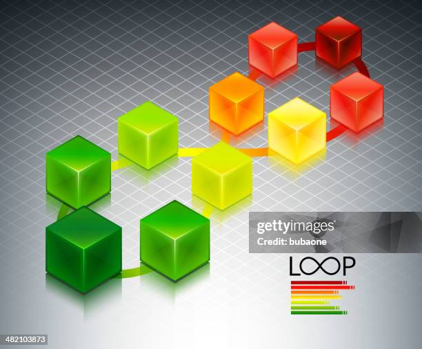 color cube infinity on business background - org chart background stock illustrations