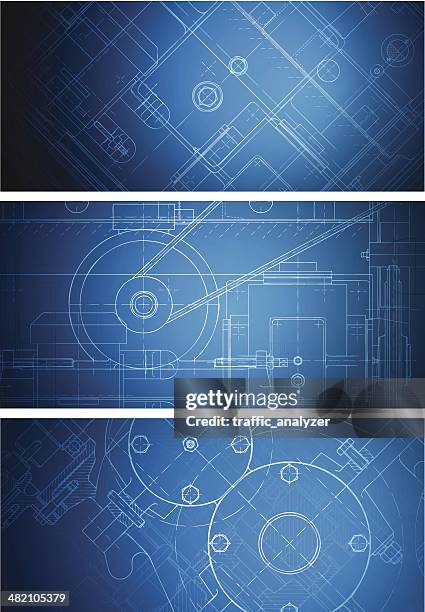 blueprint banners - building contractor stock illustrations