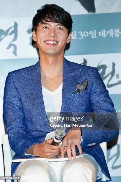 South Korean actor Hyun Bin attends the "The Fatal Encounter" press conference on April 2, 2014 in Seoul, South Korea. The film will open on April...